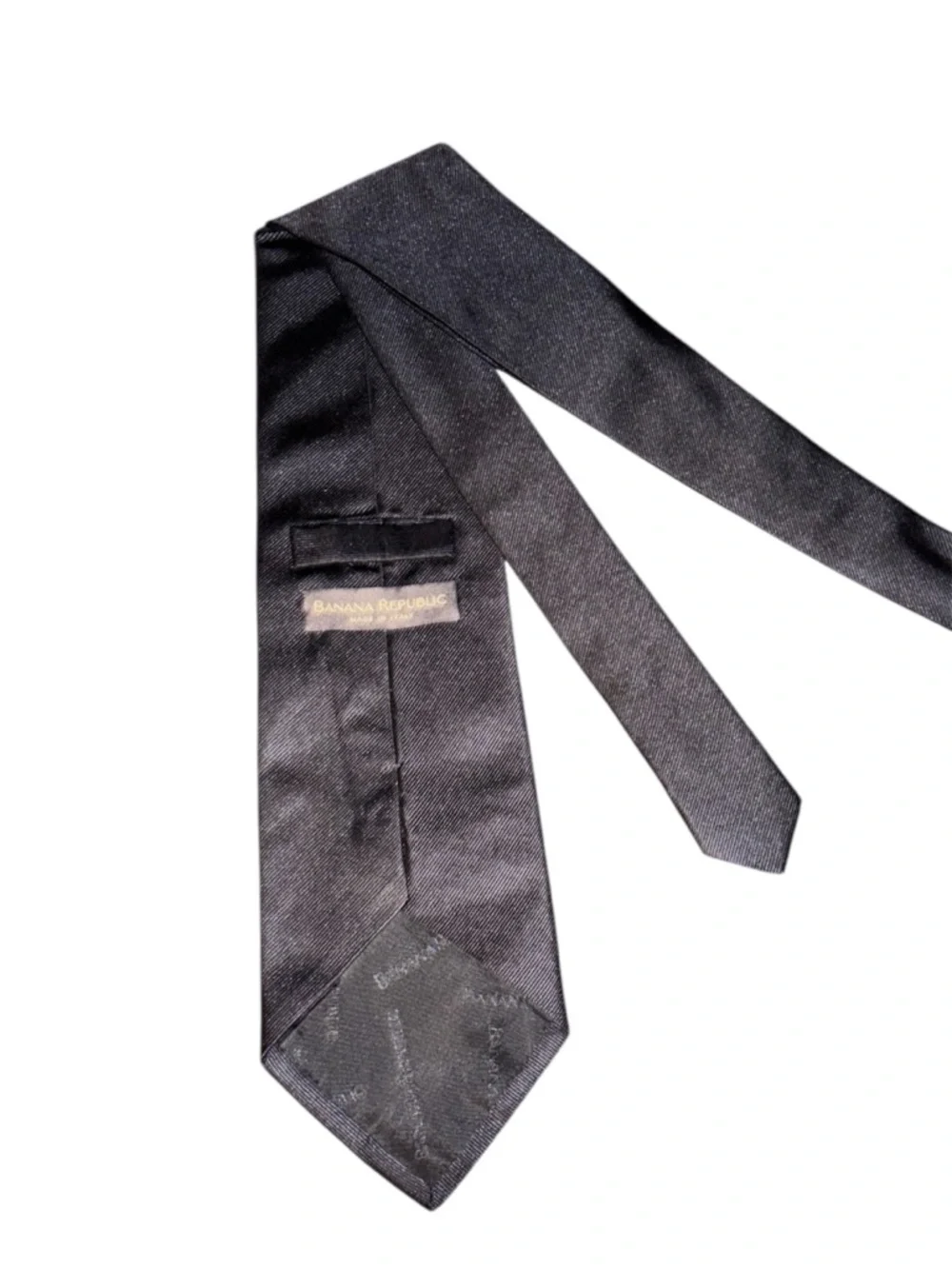 Banana Republic Black Diagonal-Weave Silk Tie
